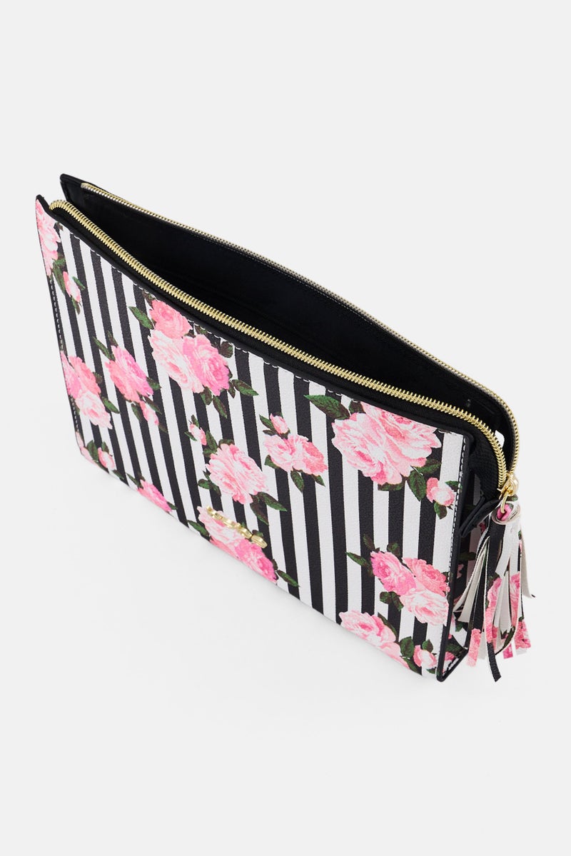 bebe Women Floral Pattern Vanity Bag, Multicolor - Image 3