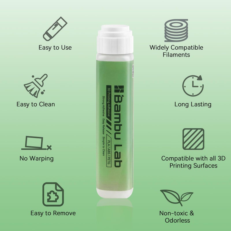 UniTak3D Compatible with Bambu Lab 3D Printer Adhesive Glue,Strong Grip Reduce Warping for Bambu lab A1/A1 Mini/P1/X1 3D Printer PLA/ABS/PETG/PC/PA/TPU Filament 60ML - Image 2