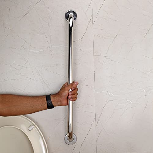 FORTUNE Stainless Steel Wall Mounted Grab Bar, Towel Bar, Bathtub Rails, Safety Hand Support Balance Handle Bars, Bathroom Accessories for Home, Hotel- Chrome Finish (18 Inch, Pack of 1) - Image 2