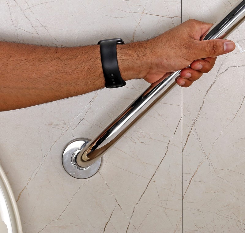 FORTUNE Stainless Steel Wall Mounted Grab Bar, Towel Bar, Bathtub Rails, Safety Hand Support Balance Handle Bars, Bathroom Accessories for Home, Hotel- Chrome Finish (18 Inch, Pack of 1) - Image 5