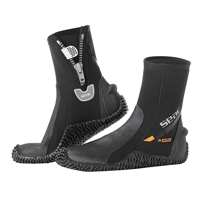 Seac Basic Hd 5Mm Neoprene Scuba Boots With Side Zipper  X-Small  Black  Xs: 4? - 5? (67901/Xs)