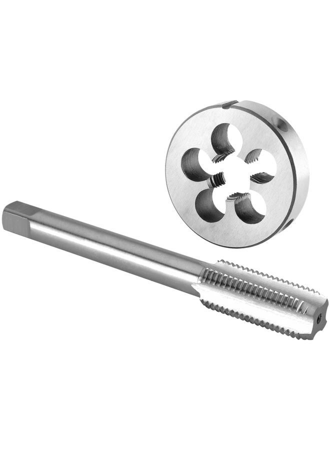 Burkit M17 X 1.25 Tap and Die Set, M17 x 1.25 Machine Thread Tap and Round Die Right Hand - Image 1