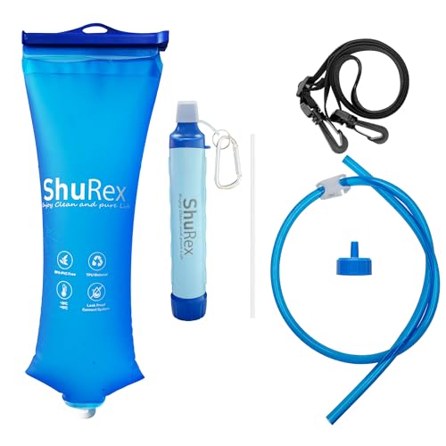 ShuRex Gravity Fed Water Filtration System with Adjustable Tree Strap, Gravity Bag with Filter Straw, Water Purifier Survival for Travel, Backpacking, and Emergency Preparedness (3L) - Image 1
