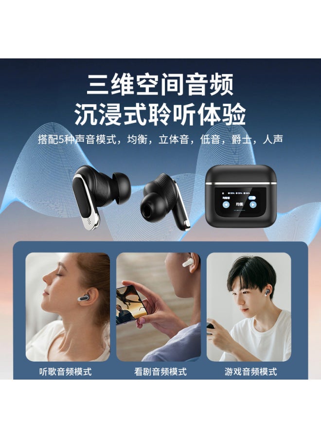 Neutral Bluetooth Headset With Display Long Life Lcd Full Color Touch Screen Wireless Anc Noise Reduction Headset In-ear Headset - Image 3