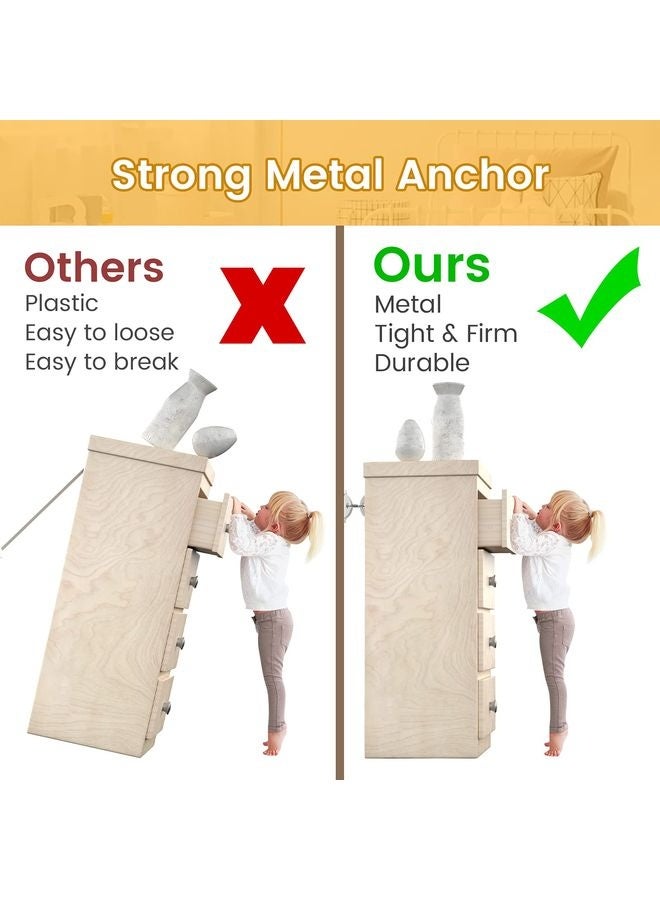 هومستر مرساة أثاث (10 علب) لتحصين الأطفال، مرساة أثاث أحزمة أثاث مكافحة الأطراف تأمين 400 رطل/الحفاظ على سلامة الأطفال من سقوط الأثاث، أشرطة معدنية بيضاء للزلازل - Image 5