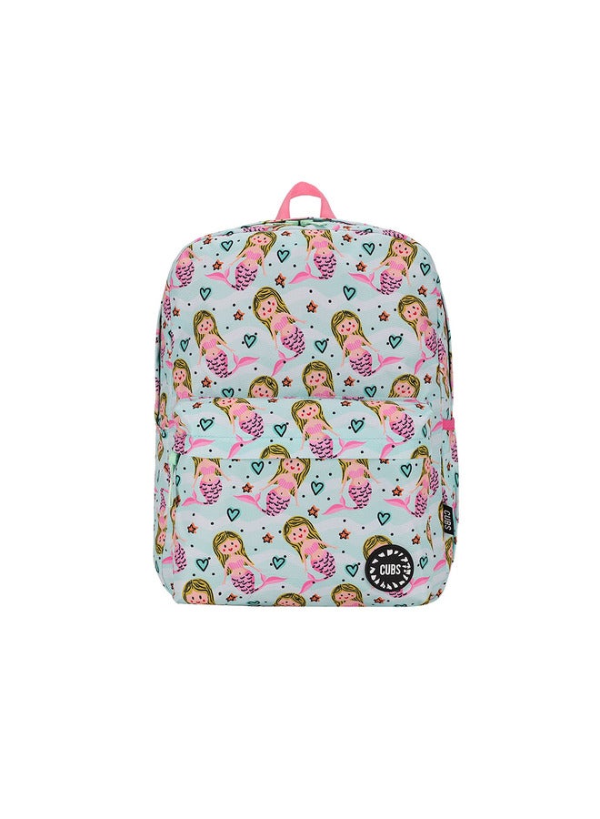 CUBS Mermaid Print Waterproof Kids 28L Backpack With Zip Closure Ideal For 6-12 Years Girls Compatible With 15 Inch Laptop - Image 1