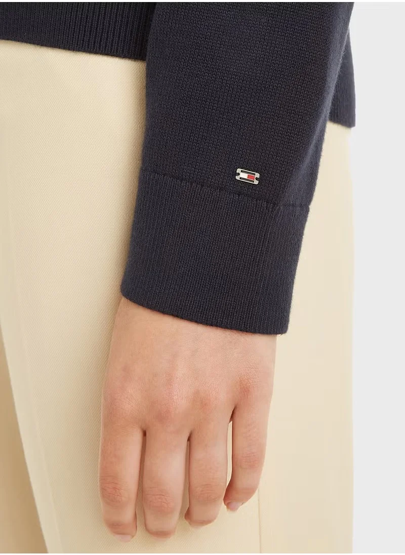 تومي هيلفيغر Crew Neck Logo Sweater