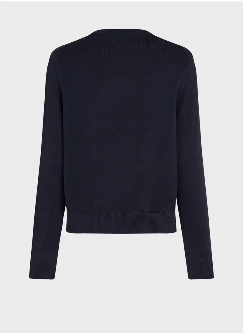 تومي هيلفيغر Crew Neck Logo Sweater