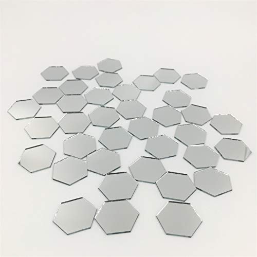 NUORUI NUO RUI 1'' Hexagonal Mirror Mosaic Tiles Craft Mirror Pieces Bulk 100 Pieces for Craft Projects Home Decor - Image 3