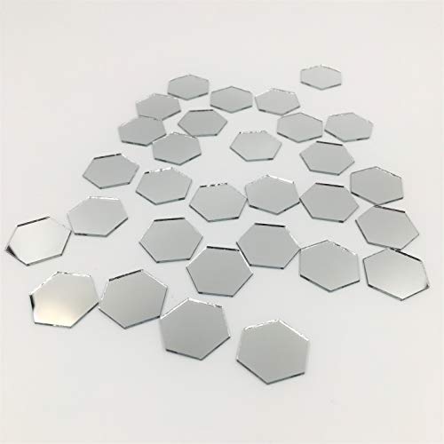 NUORUI NUO RUI 1'' Hexagonal Mirror Mosaic Tiles Craft Mirror Pieces Bulk 100 Pieces for Craft Projects Home Decor - Image 4