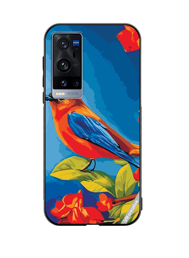 VR CREATIVE Protective Case Cover For Vivo X60 Pro Plus Bird Sits Branch Cherry Blossoms Design Multicolour - Image 1
