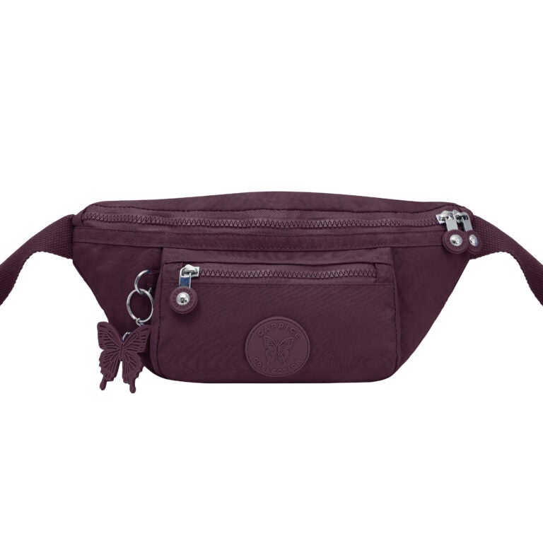 CAPRICE COLLECTION Unisex Bum Bag – Burgundy, Water-Resistant Nylon, 2.1L - Image 2