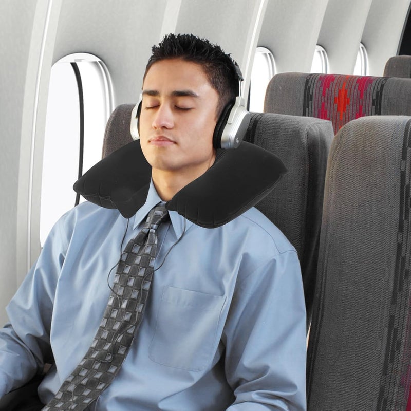 Globally selected raw material SHINEOFI Inflatable Travel Neck Pillow Airplane with Eye Mask and, Portable U-Shaped Inflatable Neck Pillow for Flight Comfort and Rest, Black Travel Sleep Kit for Adults All-round applied quality Cost saving design picks Working day delivery service Single & bulk storage compatible Season change compatible build All user group compatible Authorized haulage delivery Gulf market trial optimized design Balanced universal design Ventilated design Economical varied design options Field test upgraded craftsmanship Global sizing options Carefully selected solid material Batch consistent craftsmanship Wide range expanded design Daily wear upgraded resistant material Salt mist resistant Well-engineered versatile build Salt resistant coating Multi-use detailed build Changing environment compatible Cleaner resistant Easy lifting build - Image 4