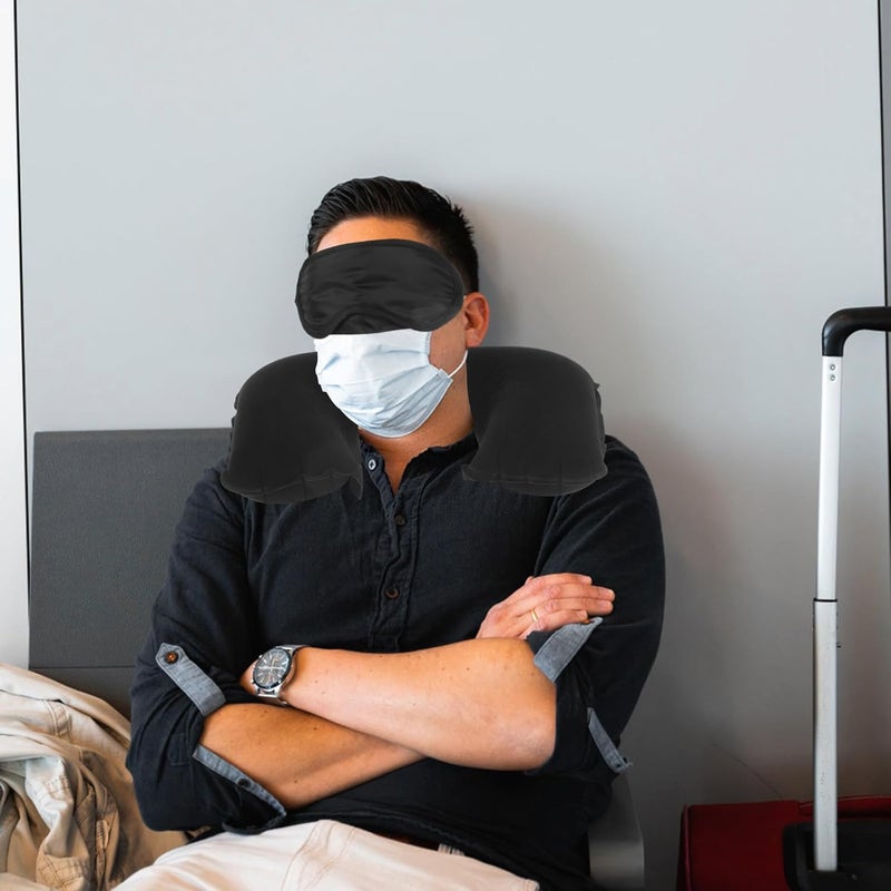 Globally selected raw material SHINEOFI Inflatable Travel Neck Pillow Airplane with Eye Mask and, Portable U-Shaped Inflatable Neck Pillow for Flight Comfort and Rest, Black Travel Sleep Kit for Adults All-round applied quality Cost saving design picks Working day delivery service Single & bulk storage compatible Season change compatible build All user group compatible Authorized haulage delivery Gulf market trial optimized design Balanced universal design Ventilated design Economical varied design options Field test upgraded craftsmanship Global sizing options Carefully selected solid material Batch consistent craftsmanship Wide range expanded design Daily wear upgraded resistant material Salt mist resistant Well-engineered versatile build Salt resistant coating Multi-use detailed build Changing environment compatible Cleaner resistant Easy lifting build - Image 5