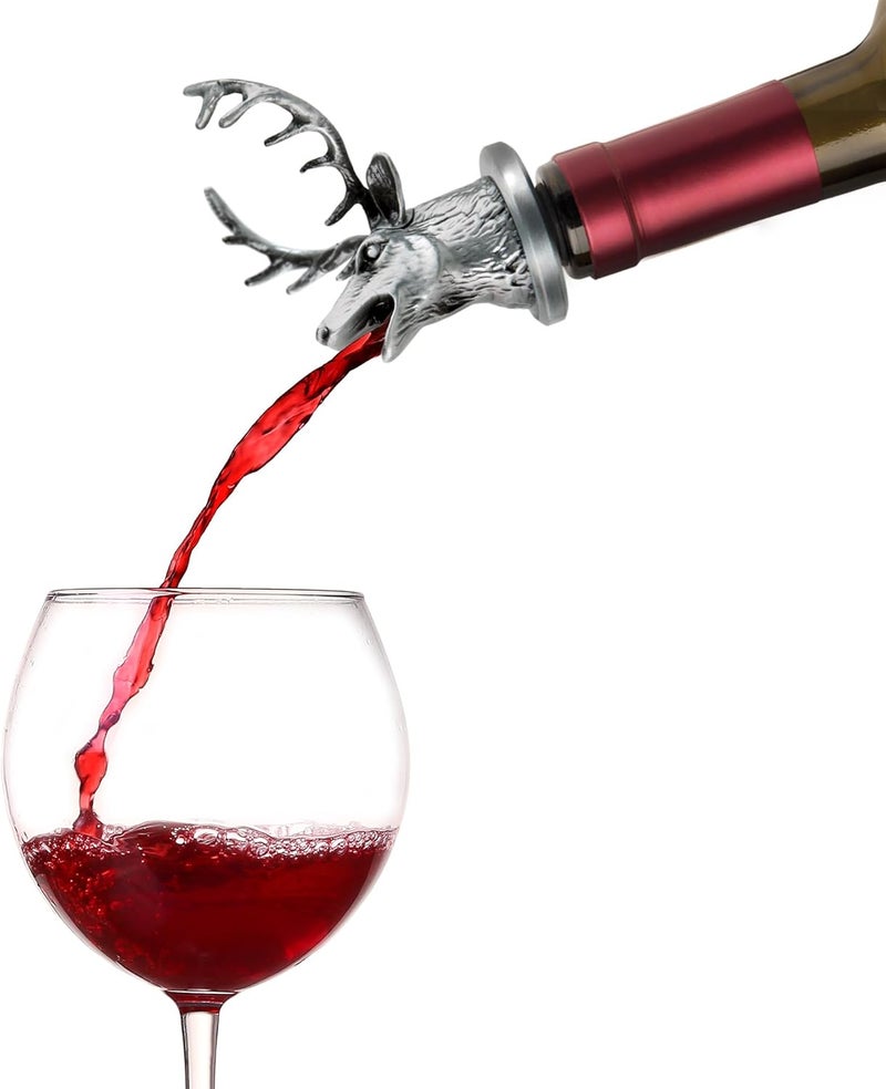 Chris's Stuff Stainless Steel Deer Wine Aerator Pourer - Deluxe Decanter Spout for Robust Red and White Wine - Pour Amore Bottle Pourer/Stopper & Air Diffuser by - Image 3