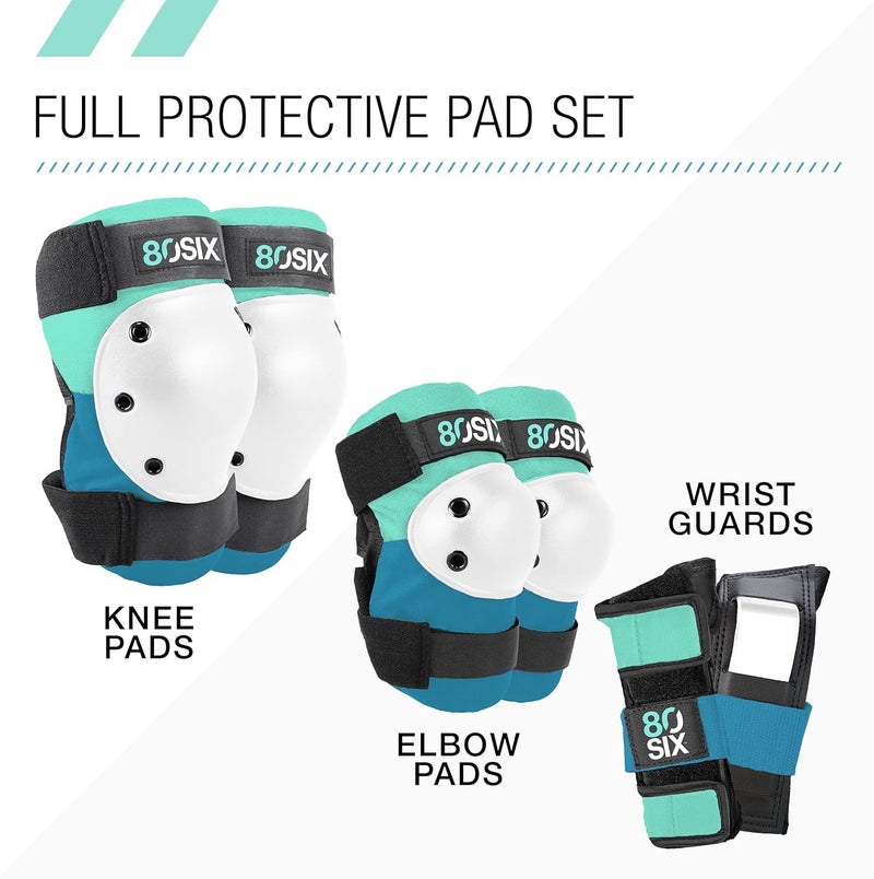 80Six Multi-Sport Pad Set– Protective Gear for Skateboarding, Biking, Roller Skating, and Scooter - Image 2