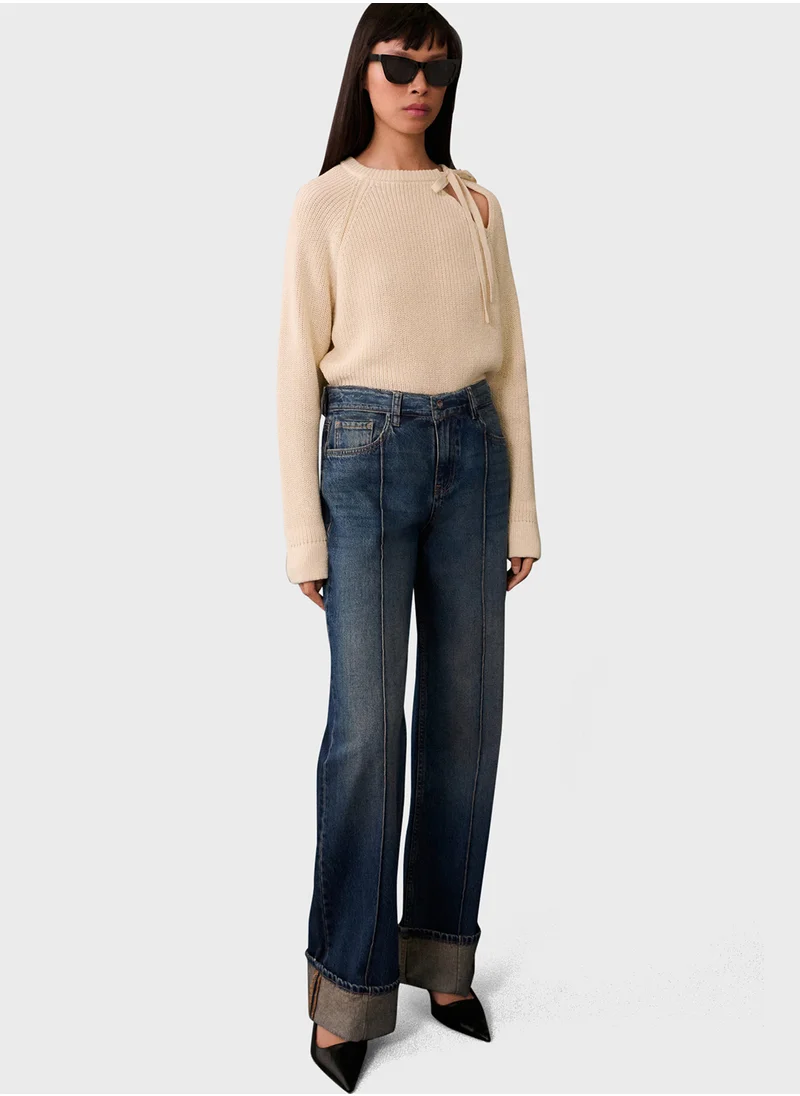 مانجو Cut-Out Knitted Sweater