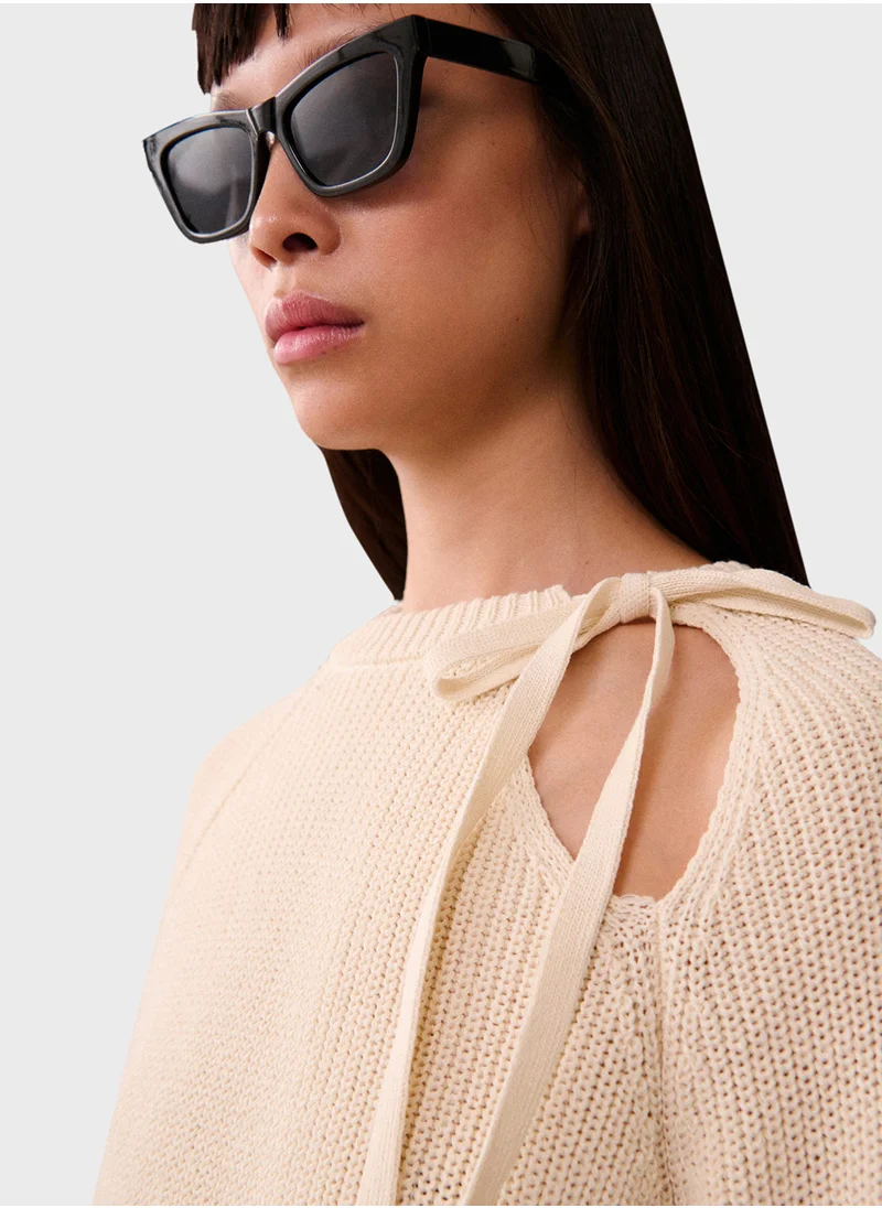 مانجو Cut-Out Knitted Sweater