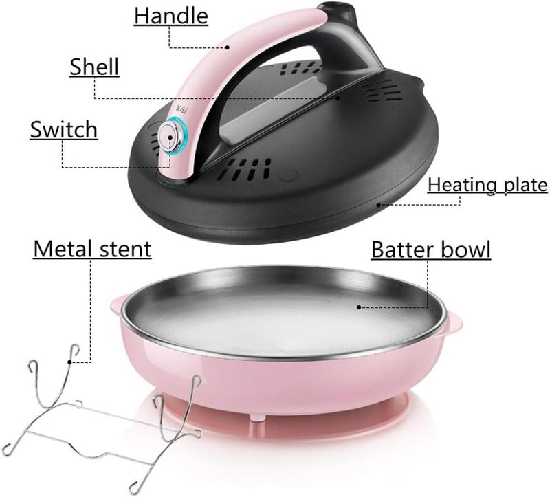 windforgecraft Electric Crepes Maker, Non-Stick Mini Pancake Machine, Automatic Temperature Control, With Metal Stent, For Perfect Crepes, Blintzes, Pancakes - Image 5