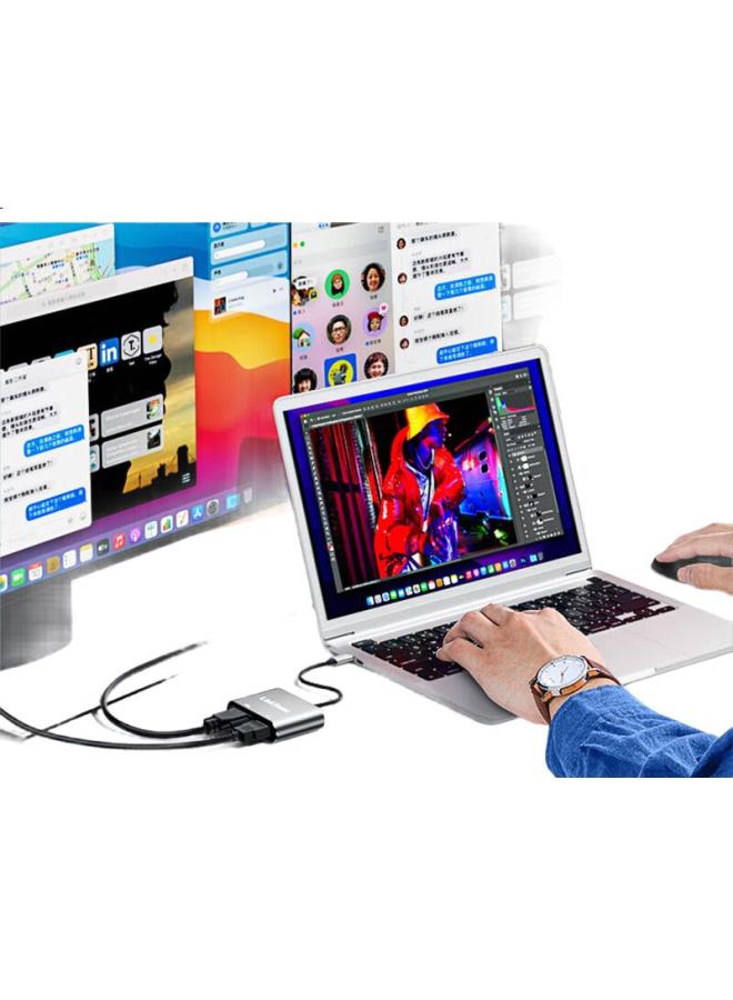 Linkstone Type-C Expansion Dock Adapter, Usb-C To Hdmi/Vga/Usb3.0/Pd Fast Charging Converter Cable, For Apple Computers, Ipad Tablets, Huawei Phones, Expansion Dock - Image 3