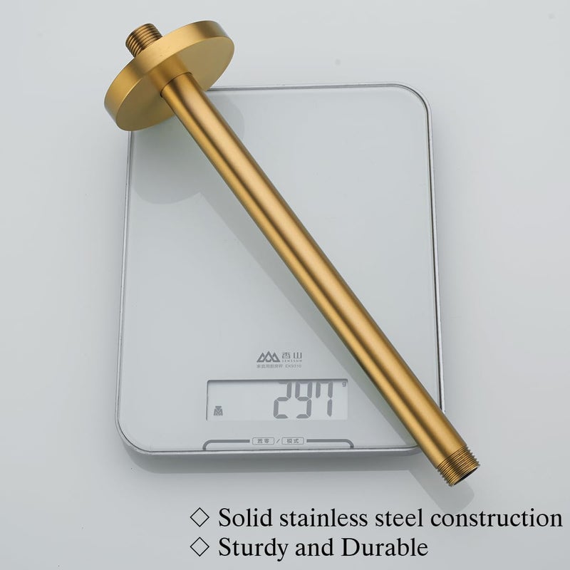 Random Champagne Bronze Shower Arm with Flange 12 Inches Ceiling Mount Shower Head Extension Straight Arm Ceiling-Mounted For Fixed Shower Head.RD91038-12CB - Image 5