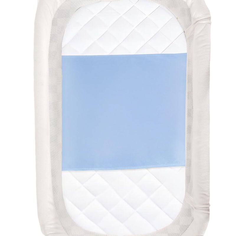 PROMEED 100 Mulberry Silk Bassinet Sleeve for Baby Bald Spots Preminium 23 Momme Silk Bassinet Half Sheet for Baby Hair Loss Light Blue - Image 2