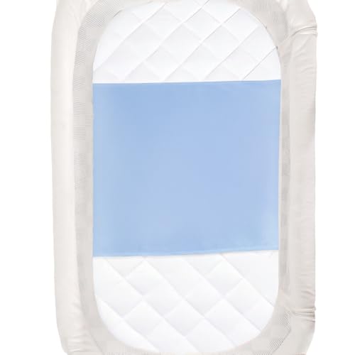PROMEED 100 Mulberry Silk Bassinet Sleeve for Baby Bald Spots Preminium 23 Momme Silk Bassinet Half Sheet for Baby Hair Loss Light Blue - Image 1