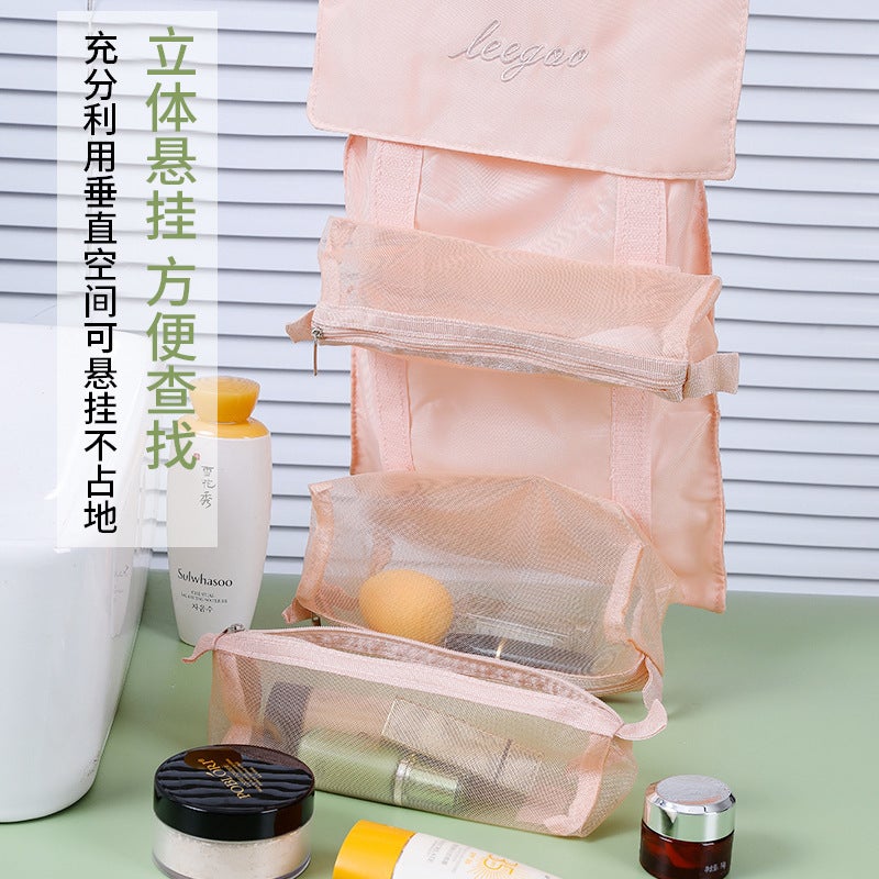 New Detachable Travel Cosmetic Bag Women'S Portable Large Capacity Storage Bag Four-In-One Makeup Wash Dinner Bag - Image 4