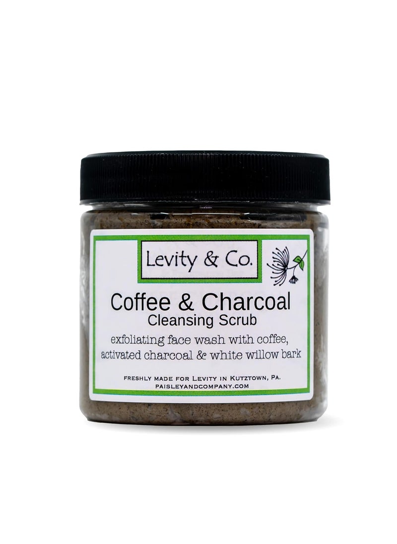 Levity & Co. Levity  Co  Coffee  Charcoal Face Scrub Natural Facial Cleanser for Women  Men Exfoliating Facial Wash Enriched With Arabica Coffee Activated Charcoal  White Willow Bark 45 oz 