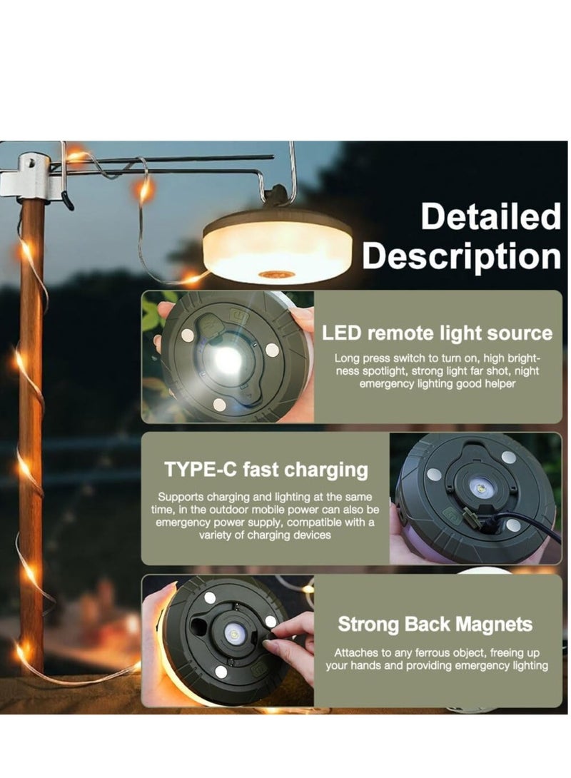 JAJEEK Camping String Lights, 10M Waterproof Outdoor Portable Stowable Lights | 5 Lighting Modes | USB Rechargeable Warmyard Lights for Camping, RV, Hiking | Energy Class A, Ideal for Outdoor Adventures & Parties - Image 4