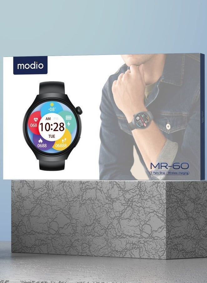 موديو MR 60 شاشة منحنية 2.5D و3 أزواج حزام مع شحن لاسلكي الأسود - Image 5