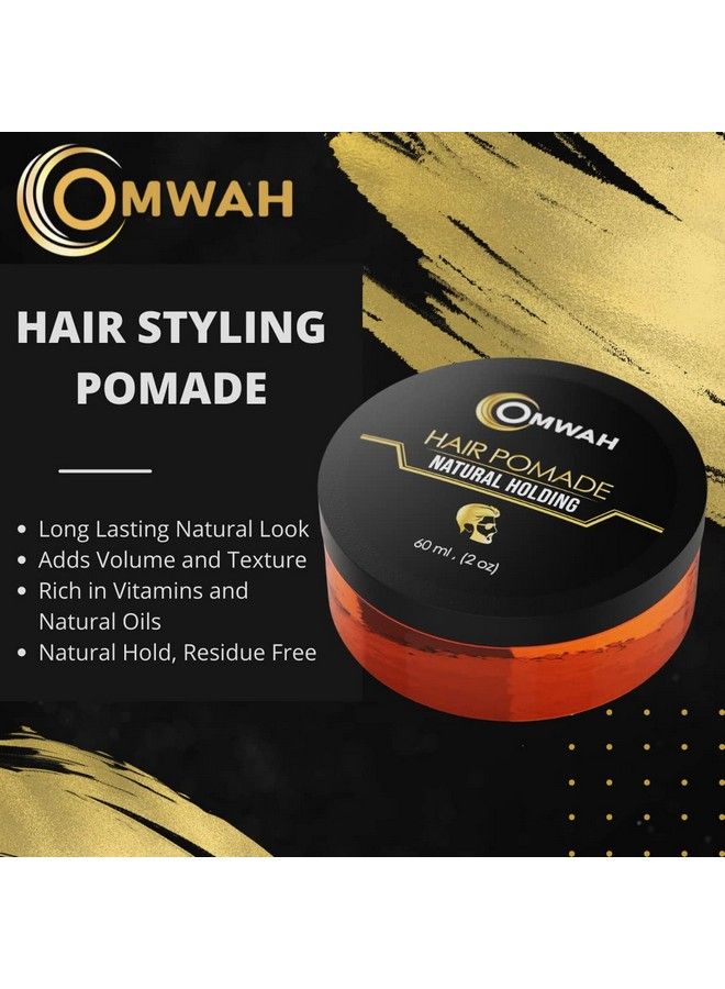 OMWAH Natural Hold Hair Pomade Add Hair Strength And Volume Long Lasting Hold And Shine Flake Free Formula Infused With Vitamins To Nourish Hair For Men And Women All Hair Styles (2Oz). - Image 5