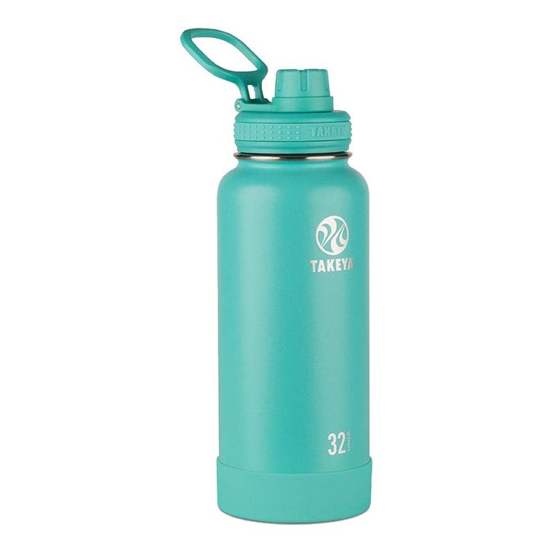 Takeya Actives 32 oz Vacuum Insulated Stainless Steel Water Bottle with Spout Lid, Premium Quality, Teal - Image 1