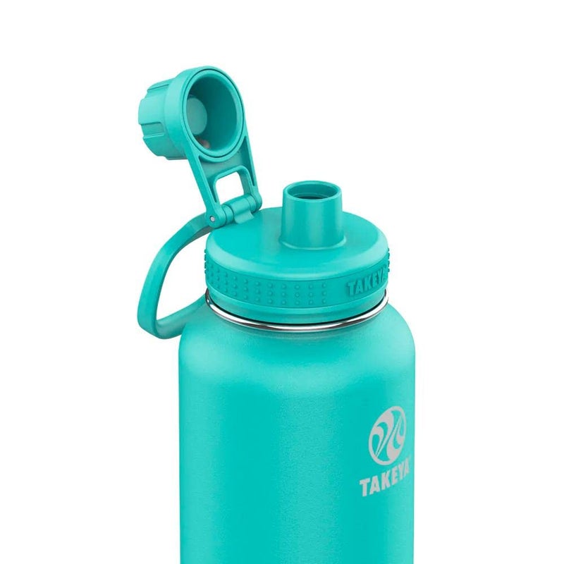 Takeya Actives 32 oz Vacuum Insulated Stainless Steel Water Bottle with Spout Lid, Premium Quality, Teal - Image 3