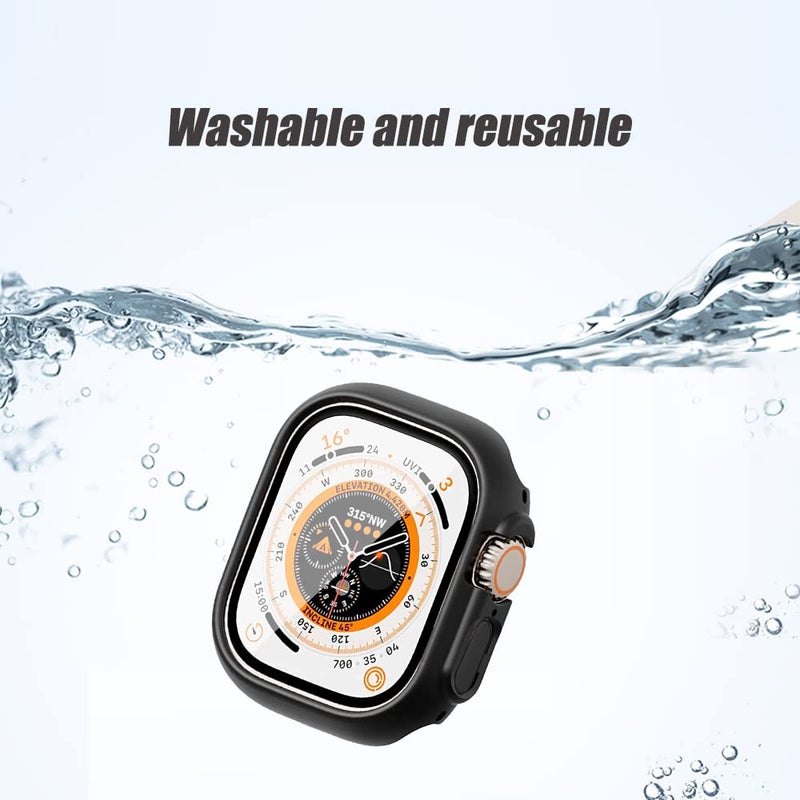 Ailun for 2022/2023 Apple Watch Ultra 2/Ultra Screen Protector Case [49mm], Ultra-Thin Hard PC Case Built in Tempered Glass for iWatch, Shockproof Cover with Button [2 Pack][Black] - Image 5
