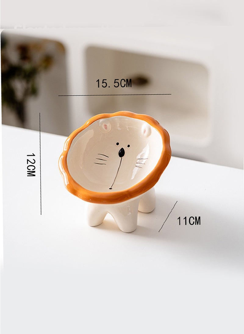 BEIRUI Ceramic Cat Food Bowl - Anti-Vomit Elevated Feeding Dish for Cats and Small Dogs, Slip-Resistant Wide-Tilt Design, Dishwasher-Safe Pet Bowl - Image 3