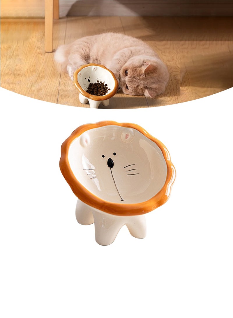 BEIRUI Ceramic Cat Food Bowl - Anti-Vomit Elevated Feeding Dish for Cats and Small Dogs, Slip-Resistant Wide-Tilt Design, Dishwasher-Safe Pet Bowl - Image 1