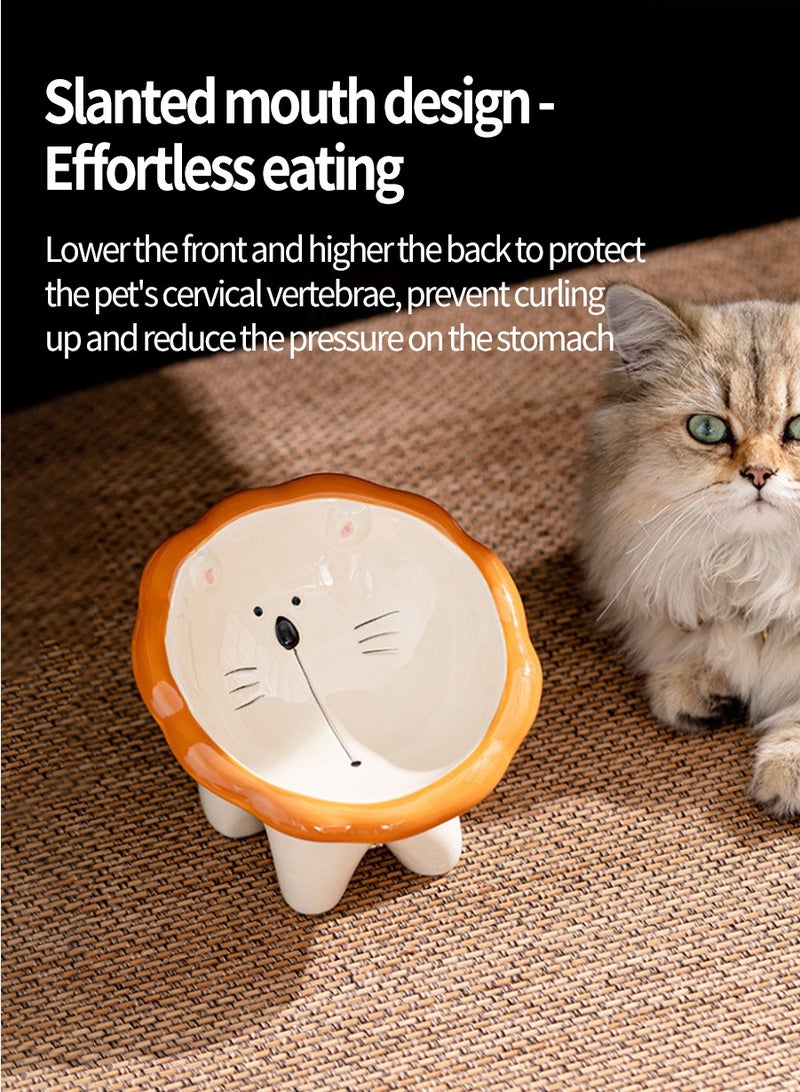 BEIRUI Ceramic Cat Food Bowl - Anti-Vomit Elevated Feeding Dish for Cats and Small Dogs, Slip-Resistant Wide-Tilt Design, Dishwasher-Safe Pet Bowl - Image 4