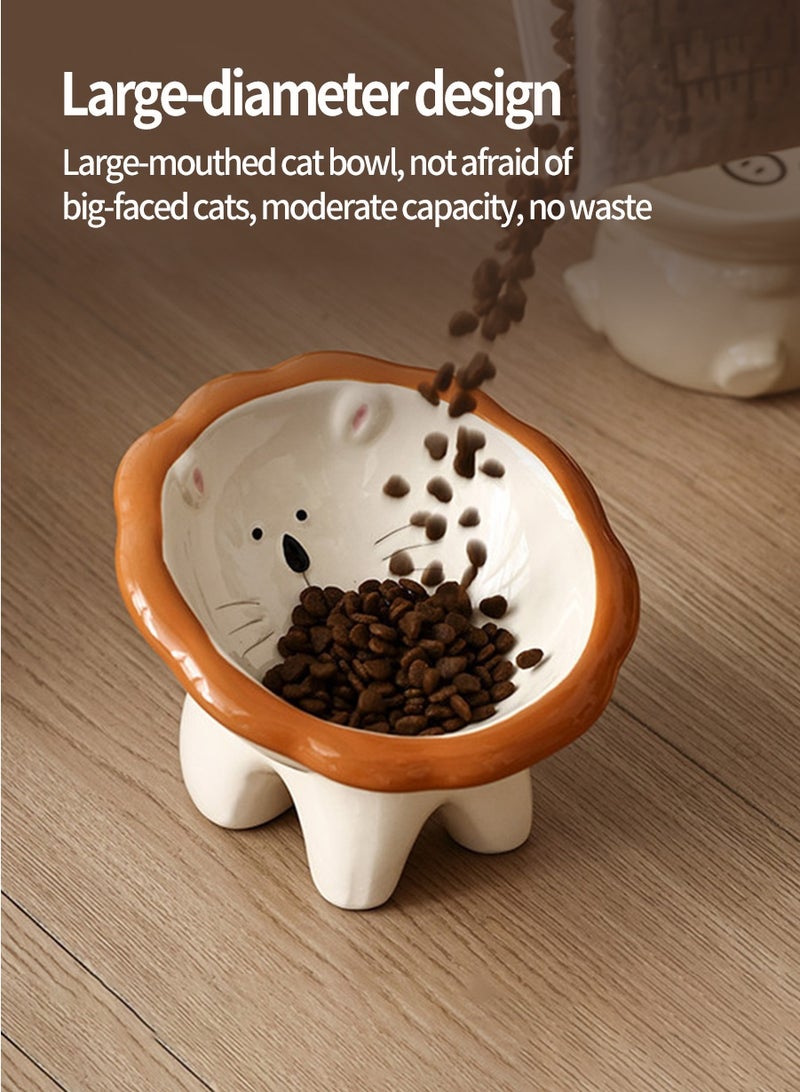 BEIRUI Ceramic Cat Food Bowl - Anti-Vomit Elevated Feeding Dish for Cats and Small Dogs, Slip-Resistant Wide-Tilt Design, Dishwasher-Safe Pet Bowl - Image 5