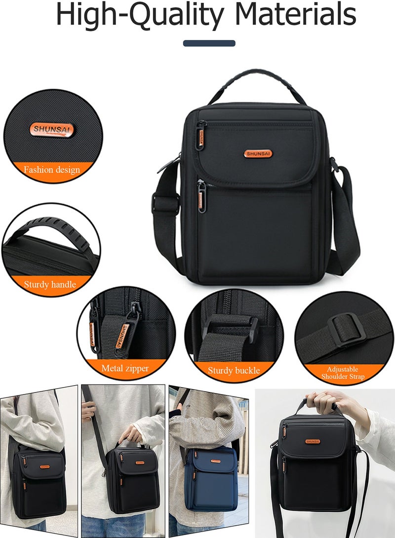 Qiccijoo Crossbody Shoulder Bag for Men or Women Casual Messenger Bag Sling Bag Travel Bag for Business Office School Hiking Satchel Bags Work Bag Handbag Purse(Grey) - Image 3