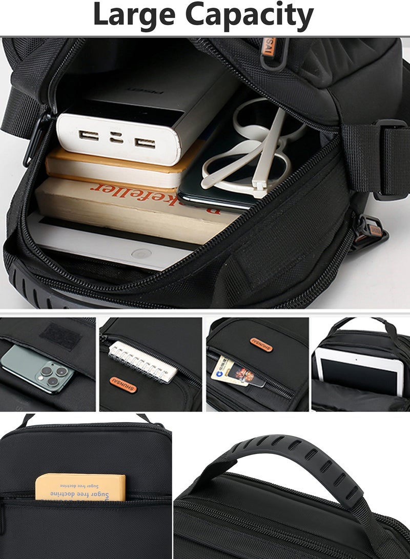 Qiccijoo Crossbody Shoulder Bag for Men or Women Casual Messenger Bag Sling Bag Travel Bag for Business Office School Hiking Satchel Bags Work Bag Handbag Purse(Grey) - Image 4