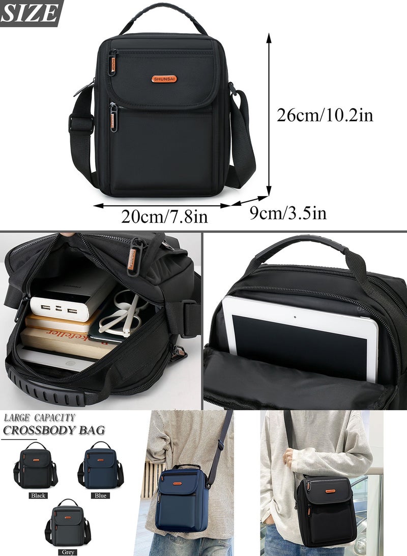 Qiccijoo Crossbody Shoulder Bag for Men or Women Casual Messenger Bag Sling Bag Travel Bag for Business Office School Hiking Satchel Bags Work Bag Handbag Purse(Grey) - Image 5