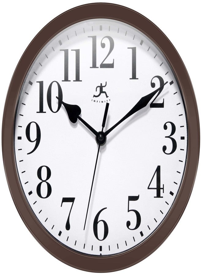 Infinity Instruments LTD. Plastic Wall Clock, Brown, 9-5/8" - Image 1