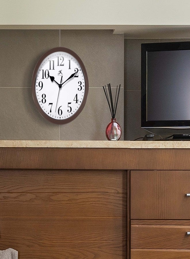Infinity Instruments LTD. Plastic Wall Clock, Brown, 9-5/8" - Image 2