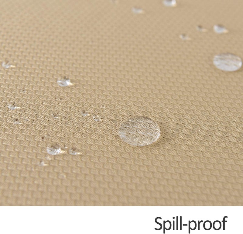 maxmill Rectangle Textured Tablecloth Waterproof Spillproof Wrinkle Free Table Cloth, 52 x 70 Inch, Beige - Image 5