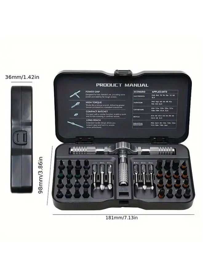 24 في 1 مجموعة مفك براغي راتشيت عالية الصلبة متعددة الوظائف أداة إصلاح منزلية - Image 4