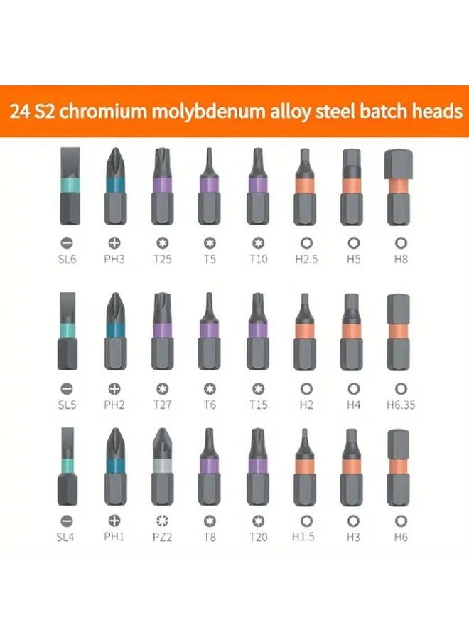 24 في 1 مجموعة مفك براغي راتشيت عالية الصلبة متعددة الوظائف أداة إصلاح منزلية - Image 5