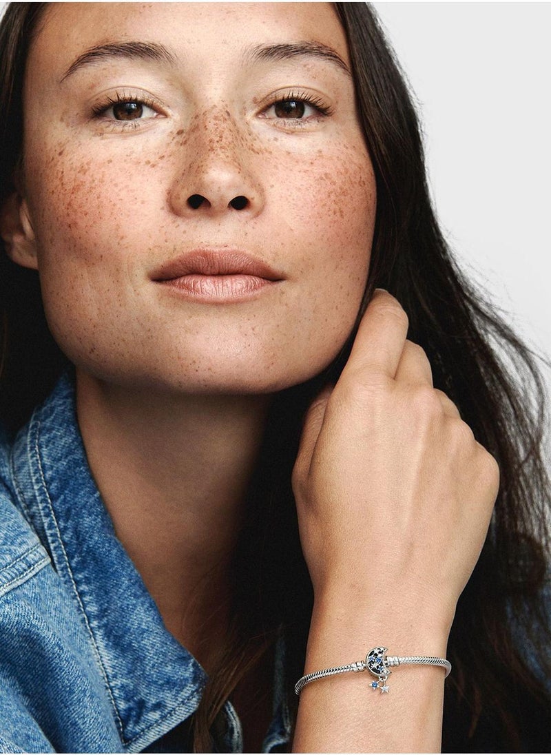 Pandora Moments Sparkling Moon Clasp Snake Chain Bracelet - Image 4