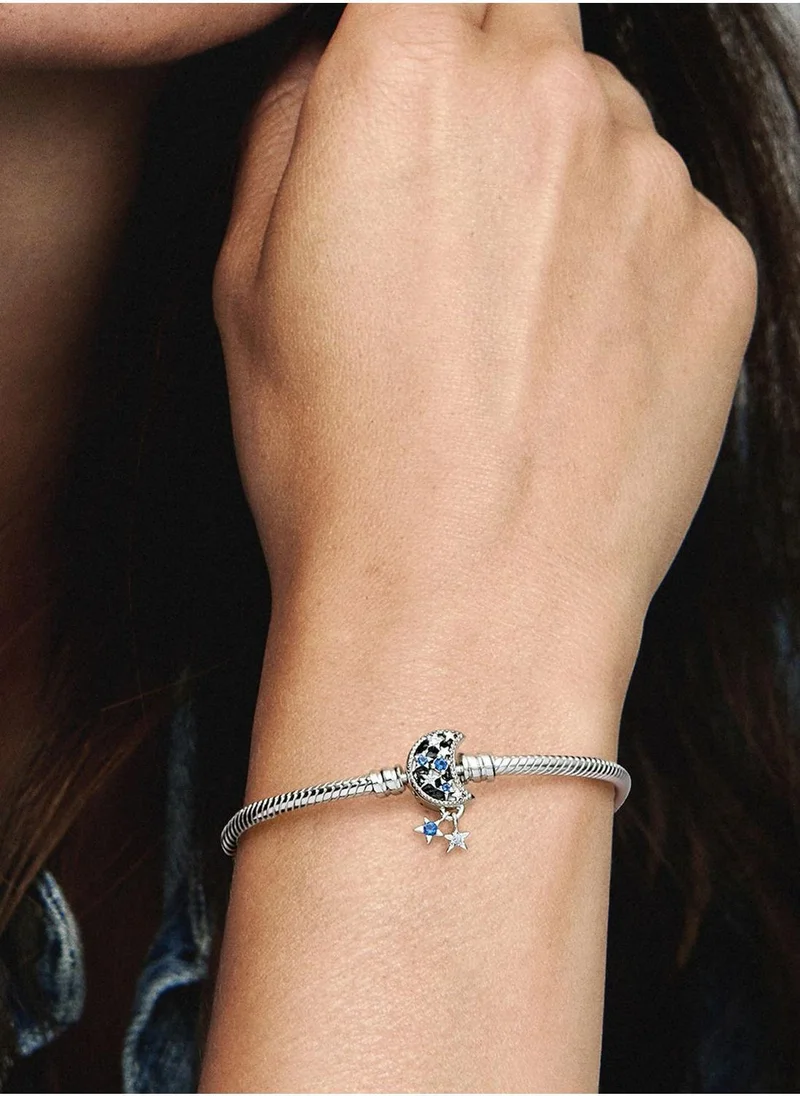 PANDORA Pandora Moments Sparkling Moon Clasp Snake Chain Bracelet