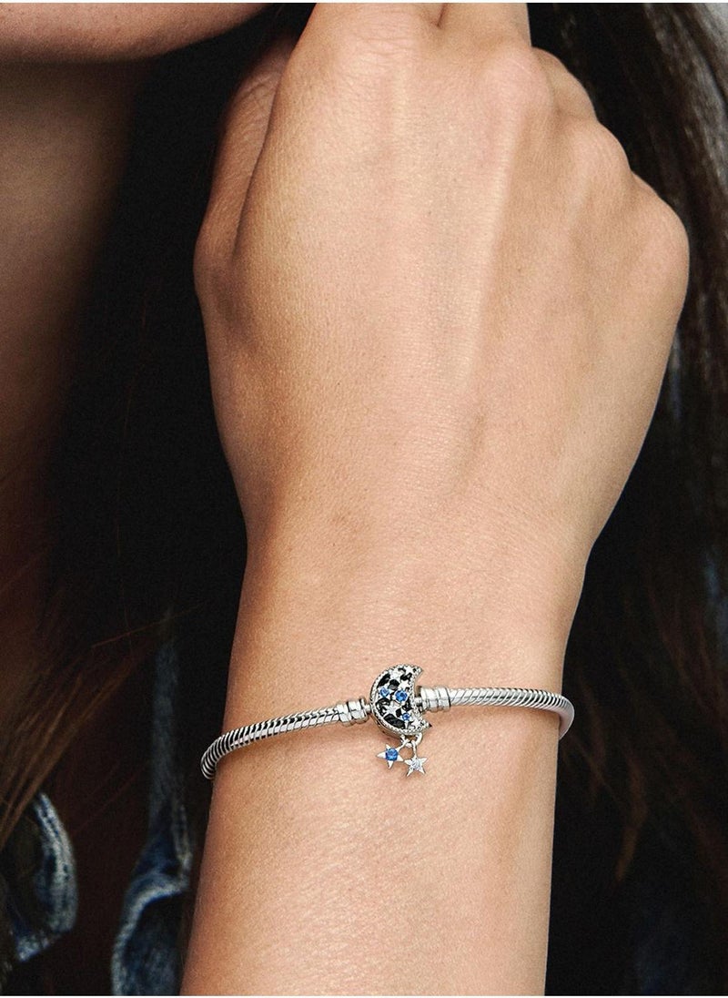 Pandora Moments Sparkling Moon Clasp Snake Chain Bracelet - Image 3